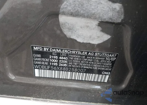 2008 Mercedes-Benz E 350 from USA, damaged, VIN WDBUF56X88B258007